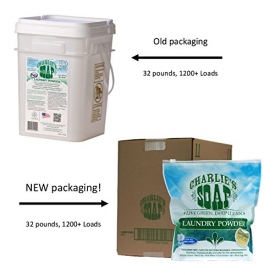 Charlie’s Soap – Fragrance Free Laundry Powder – 300 Loads (Four 300-load Bags, 1200 Total Loads)