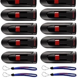 SanDisk Cruzer Glide 16GB (10 Pack) Cruzer USB 2.0 Flash Drive Jump Drive Pen Drive CZ60 – w/ (5) Everything But Stromboli ™ Lanyard