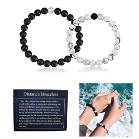 Men’s Bracelet J.Fee Couples His and Hers Bracelets for Women Stretch Beaded Bracelet for Boyfriend Girlfriend Healing Gemstone Distance Bracelet for Wife Husband Birthday Anniversary Christmas Gift