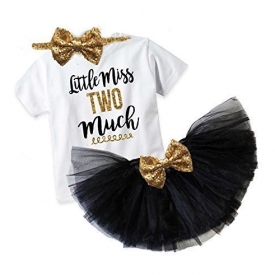 2nd Birthday Outfit Girl, Little Miss Two Much Shirt