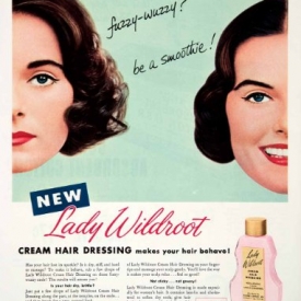 1952 Ad Lady Wildroot Cream Hair Dressing Shampoo Buffalo Tame Smooth Massage – Original Print Ad