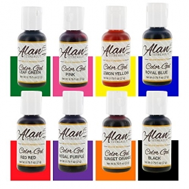 Junior Premium Food Color Gel Kit, Eight Colors 3/4 Ounce by Chef Alan Tetreault