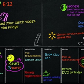 Weekly Phone Note Purpose Magnetic Refrigerator Calendar Board Dry Erase Black Chalkboard Smart Job Planner To Do List Schedule Appointment Board Grocery List 12″ X 16″ – Phone-Note Planner