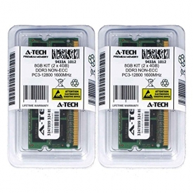 8GB Kit (4GBx2) DDR3 PC3-12800 LAPTOP Memory Modules (204-pin SODIMM, 1600MHz) Genuine A-Tech Brand