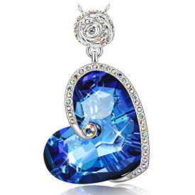 Sllaiss Valentine’s Day Gifts for Women Swarovski Crystals Heart of Ocean Series Pendant Necklace for Women Jewelry Anniversary Birthday Gift for Girlfriend Wife Daughter Mother Sister