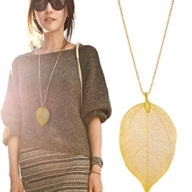 Jewelry Necklace Women Long Chain For Pendant Necklace Pure Natural Leaf Bohemian Boho Necklace Fashion Jewelry Gifts Valentine’s Day Gifts Birthday Gifts for Wife Girlfriend Anniversary Gifts for Her