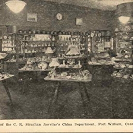 Section of the C.R. Strachan Jeweller’s China Department Fort William, Ontario Original Vintage Postcard