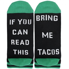 Men Funny Words Food Combed Cotton Ankle Taco Socks