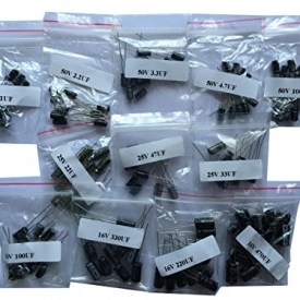 sunkee 12 Value (1uf-470UF) 120 pcs Electrolytic Capacitors kit,50V1UF,each 10 pcs