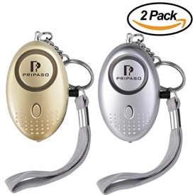 Pripaso 2 Pack 130Db Personal Alarm, Emergency Security Personal Alarm with LED Flashlight Safety Defense for Women, Night Workers , Kids, Elderly, Wrist Strap for Activation