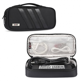 BUBM Carrying Bag for AC Adapter/Travel Organizer for Laptop Charger/ Pouch Cover Case for Power Cord and Other Accessories, Black