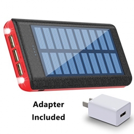 Solar Charger 24000mAh Portable Charger Power Bank Huge Capacity Battery Pack With AC Power Adapter For iPhone, iPad, Samsung Galaxy, Android and other Smart Devices