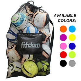 Extra Large Heavy Duty Soccer Ball Mesh Bag for Sports, Beach and Swimming Gears. Adjustable Shoulder Strap Made to Fit Adults & Kids. Secure Side Zipper Pocket for Personal Items. 40×30 IN, Black