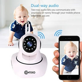 VALENTINES SALE! Contixo E3 Baby/Security HD 1080P Wifi Camera W/Full App Control, Night Vision 2-Way Audio, Remote Pan Tilt Control, Preset Locations, Motion Detection & Smart Alerts, Best Gift