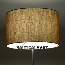 NAUTICALMART HANDLOOM FABRIC BROWN LAMPSHADE FOR CONTEMPORARY FLOOR LAMP
