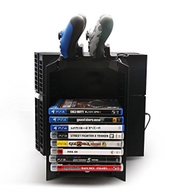 PS4 Multifunctional Game Disk Storage Tower Holder For Playstation 4 Console and DualShock 4 Controllers
