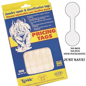 Jeweller Repair, Price and Identification tags, 12mm 1000pcs (White)