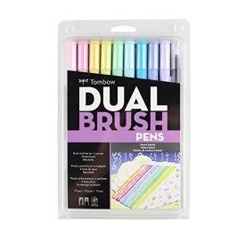 Tombow Dual Brush Pen Art Markers 10-Pack, Pastel