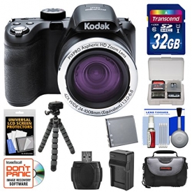 KODAK PIXPRO AZ421 Astro Zoom Digital Camera with 32GB Card + Case + Battery/Charger + Flex Tripod + Kit