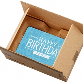 Amazon.com Gift Card in a Mini Amazon Shipping Box (Birthday Icons Card Design)