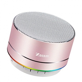 Zosam Portable Wireless Bluetooth Speaker Superb HD Sound &Enhanced Bass MINI Stereo Outdoor Speaker with Built-in Mic and SD/TF Card Slot for iPhone iPad PC Cellphone(Rose Gold)