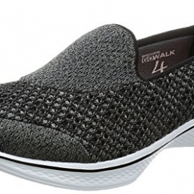 Skechers Performance Women’s Go Walk 4 Kindle Walking Shoe, Black/White, 9 M US