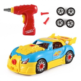 Liberty Imports World Racing Car Take-A-Part Toy for Kids with 30 Take Apart Pieces, Tool Drill, Lights and Sounds