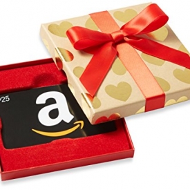 Amazon.com $25 Gift Card in a Gold Hearts Box
