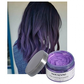 Vakker Hair Wax Color Styling Cream Mud, Natural Hairstyle Dye Pomade, Party Cosplay, Purple