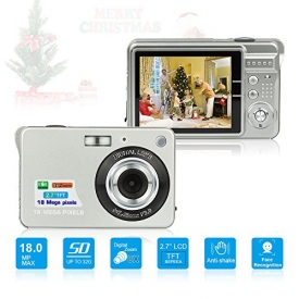 HD Mini Digital Camera with 2.7 Inch TFT LCD Display,Kids Childrens Point and Shoot Digital Video Cameras Silver–Sports,Travel,Holiday,Birthday Presen
