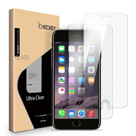 2-PACK iPhone 8 / 7 / 6s / 6 Screen Protector, ICHECKEY 2.5D Premium HD Clear Tempered Glass Screen Protector Cover for Apple iPhone 8/7/6s/6 4.7″