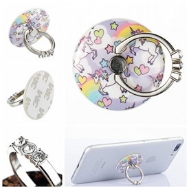 Urberry Phone Ring Stand Holder, Skull Printed Adjustable Universal Smartphones Grip Kickstand Holder (Round-Unicorn)