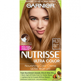 Garnier Nutrisse Ultra Color Nourishing Hair Color Creme, HL3  Golden Honey (Packaging May Vary)