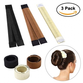Sheevol Beauty Hair Bun Maker, Magic Bun Shaper Donut Hair Styling Making DIY Curler Roller Hairstyle Tools, French Twist Doughnuts Hair Accessories – 3 Pack