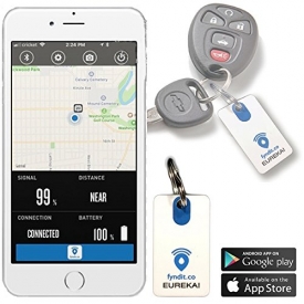Waterproof Bluetooth Item Finder | Car Keys, Wallet, Kids, Smart Phone, Key, Small Remote Keyfinder, Purse | Pet Locator Device, Kid Tracker | Android, iOS & iPhone GPS App | Eureka! by Fyndit.co