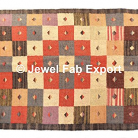 Indian Ethnic Floor Mat Handloom Kelim Floor Carpet Jute Living Room Mat Handwoven Jute Mat 4×6 Ft Handmade Jute RugDecorative Jute Area Rag Home Decor Carpet