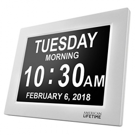[Newest Version] Day Clock – Extra Large Impaired Vision Digital Clock with Battery Backup & 5 Alarm Options