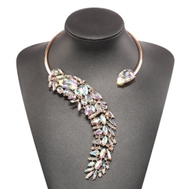 Holylove Crystal Costume Statement Necklace for Women Novelty Fashion Jewelry 1 pc with Gift Box- HLN0008 Crystal