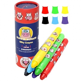 6 Colors Crayons for Toddlers – Non Toxic Face Painting Silky Washable Crayons – Safe for Baby, Kids and Children Flower Monaco
