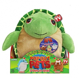 Pop Out Pets Ocean, Reversible Plush Toy, Get 3 Stuffed Animals in One – Turtle, Dolphin & Walrus, 8 in.