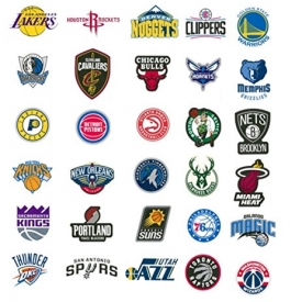 NBA Decal Stickers Basketball New Team Logo Designs Licensed Complete Set of All 30 Teams