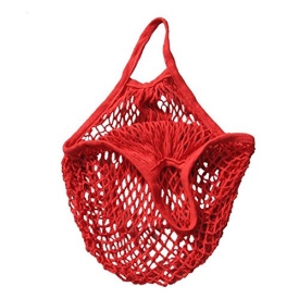 Reusable Grocery Bag Shopping Bags Net Beach Bags Market Mesh String Tote Handbag Produce Bag with Handles (Red)