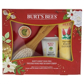 Burt’s Bees Mani Pedi Gift Set, 4 Hand & Feet Products – Hand Cream, Cuticle Cream, Foot Lotion and EcoTools Foot Brush & Pumice
