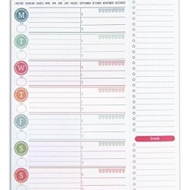 Ashdown Row Weekly Planner Pad (8.5” x 11”) Recycled Tear-Off Sheets with Perforated Shopping and Errands List, Made in the USA