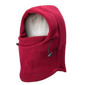 REDESS Kids Winter Windproof Hat, Unisex Children Heavyweight Balaclava, Ski Mask With Thick Warm Fleece Face Cover For Kids Wine Red