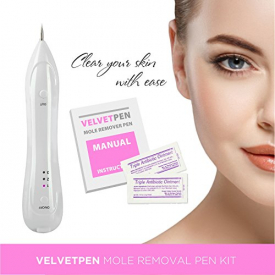 Freckle Remover by Velvetpen Mole Removal Pen Skin Tag Eraser Age Spots Removal Tool Pigmentation Tattoo Nevus Wart Electronic Removing Beauty System Kit with Manual