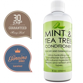 Hydrating Conditioner Mint & Tea Tree Oil For Dry and Damaged Hair With Nutrient Rich Jojoba Tea Tree Lavender for Moisturized Shiny Strong & Rejuvenated Hair for Women Men Teens by Honeydew 8 oz