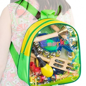 Toddler Toys Musical Instruments – Smarkids 15 pcs Prime Wooden Baby Toys for Kids Preschool Educational Early Learning Offworld Percussion Set Rattle for Boys and Girls with Toy Storage Backpack