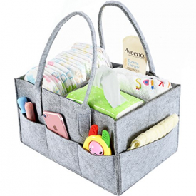 Baby Diaper Caddy Organizer By Brolex: Large Capacity Nursery Organizer For Boys Girls– Unisex Portable Travel Organizing Basket With Lightweight, Sturdy & Versatile Design,Grey