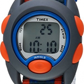 Timex Boys TW7C12900 Time Machines Digital Gray/Blue/Red Fabric Strap Watch